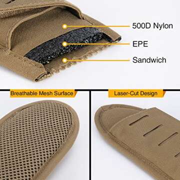 IDOGEAR SPORTS Tactical Shoulder Pads for Vest Universal Removable Protection Pad for Backpack Shoulder Strap Outdoor Traveling Bags Breathable Decompression Soft Cushion 2 Pcs (Coyote Brown - 2 pcs)