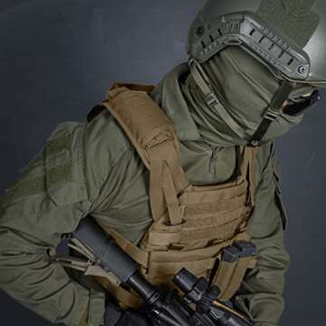 IDOGEAR SPORTS Tactical Shoulder Pads for Vest Universal Removable Protection Pad for Backpack Shoulder Strap Outdoor Traveling Bags Breathable Decompression Soft Cushion 2 Pcs (Coyote Brown - 2 pcs)