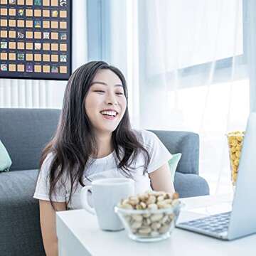 Enno Vatti Anime Scratch Off Poster - Top 100 Animes of All Time - Unique Bucket List and Cool Anime Stuff Featuring Series and Films - Wall Art and Thoughtful Gift for Anime Lovers - 16.5 x 23.4-Inch