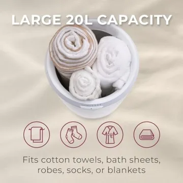 Zadro TWB Towel Warmer, Large | 20L | 12" Dia. x 21" Tall, Gray