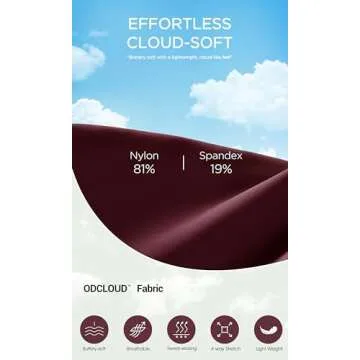 ODODOS ODCLOUD Buttery Soft Lounge Yoga Leggings for Women 7/8 Length 25" High Waist Yoga Pants, Burgundy, Small