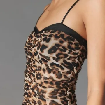 Stylish Y2K Sexy Cami Top with Lace Trim and Sheer Mesh