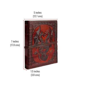HG-LTHR 18 cm double dragon Leather Blank Notebook grimoire leather journal book of shadows spell book leather diary journal notebook sketchbook gift for artists