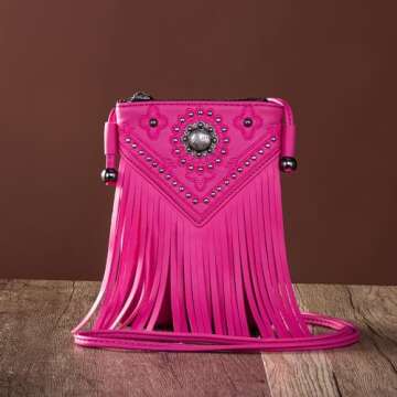 Montana West Crossbody Purse for Women Trendy Fringe Pink Purses Western Cell Phone Crossbody Small ...