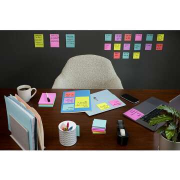 Super Sticky Notes, 3x3, Supernova Neons, 24 Pads
