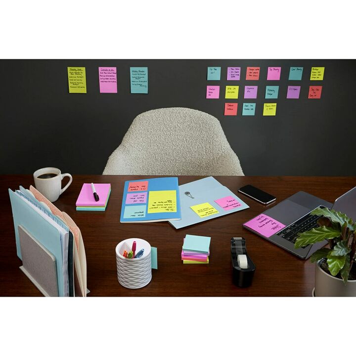 Super Sticky Notes, 3x3, Supernova Neons, 24 Pads