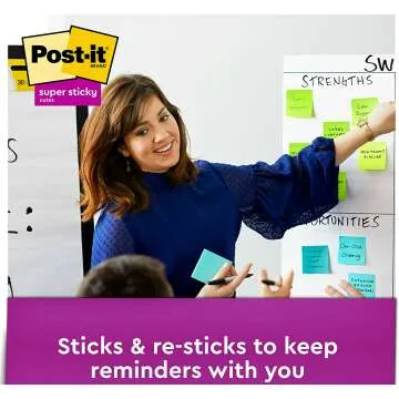 Super Sticky Notes, 3x3, Supernova Neons, 24 Pads