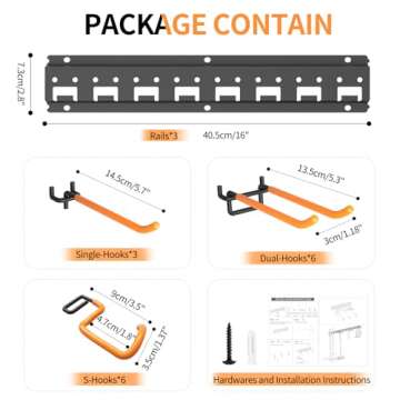 Unaikoo Garden Tool Organizer - Durable Wall Mount Storage