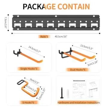 Unaikoo Garden Tool Organizer - Durable Wall Mount Storage