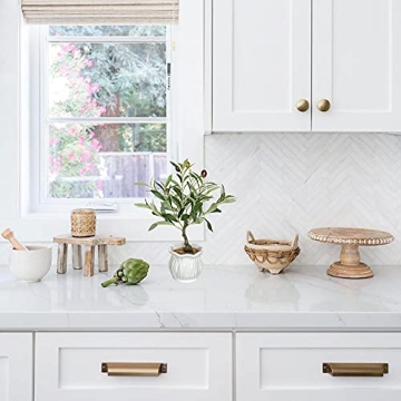 BESAMENATURE Artificial Olive Tree, Desktop Faux Fruit Tree for Home Office Decoration, 14" Tall