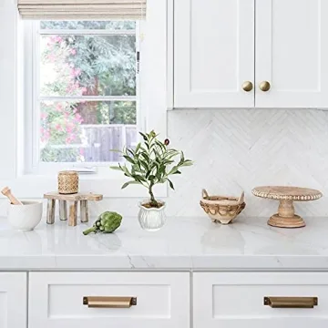 BESAMENATURE Artificial Olive Tree, Desktop Faux Fruit Tree for Home Office Decoration, 14" Tall