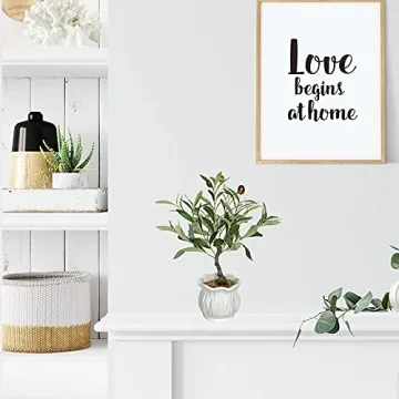 BESAMENATURE Artificial Olive Tree, Desktop Faux Fruit Tree for Home Office Decoration, 14" Tall