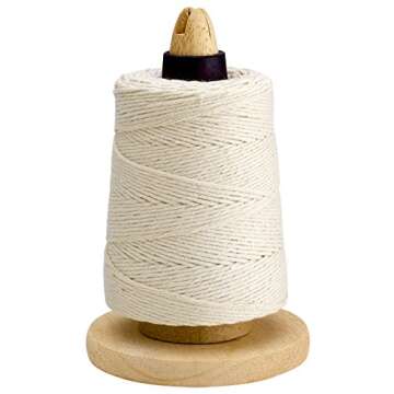 500 Feet Cooking Twine with Non-Slip Portable Wood Holder and Cutting Blade – 100% Cotton Material...