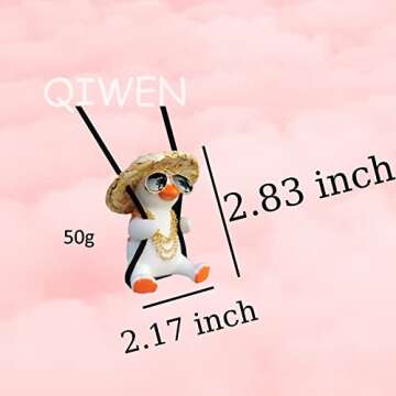 Qiwen Swinging Duck Car Ornament for Fun Decor