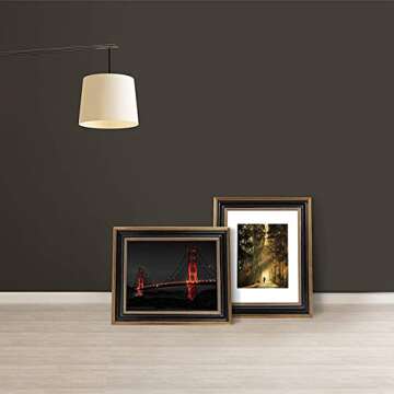 Space Art Deco, 11x14 Ornate Picture Frame with Mat for 8x10 Photo or Display 11x14 Prints Without Mat, Shatter Resistant Glass Wall Mounting (Color Ornate Gold/Black)