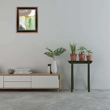 Space Art Deco, 11x14 Ornate Picture Frame with Mat for 8x10 Photo or Display 11x14 Prints Without Mat, Shatter Resistant Glass Wall Mounting (Color Ornate Gold/Black)