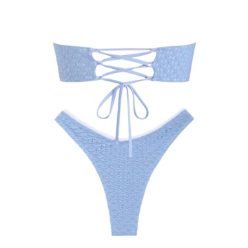 Stylish Strapless ZAFUL High Cut Bikini for Women