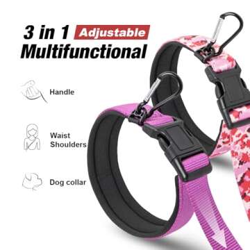 TSPRO Hands Free Dog Leash Adjustable Walking Running Dog Leash with Control Safety Padded Handle and Heavy Duty Clasp for Medium Large Dogs (Green)