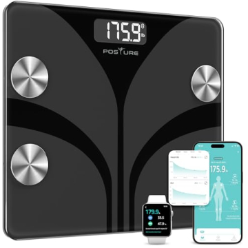 Posture Scale for Body Weight, Digital Bathroom Smart Scale LCD Display, 13 Body Composition Analyze...
