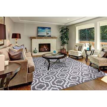 Durable Ottomanson Moroccan Trellis Area Rug 8X10