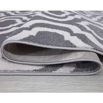 Durable Ottomanson Moroccan Trellis Area Rug 8X10