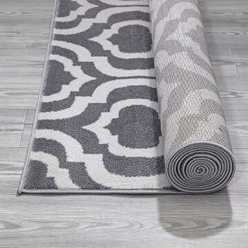 Durable Ottomanson Moroccan Trellis Area Rug 8X10