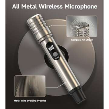 ECHOMUSSY Wireless Microphone with Rechargeable Receiver