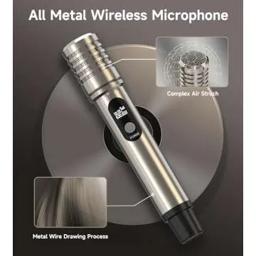 ECHOMUSSY Wireless Microphone with Rechargeable Receiver