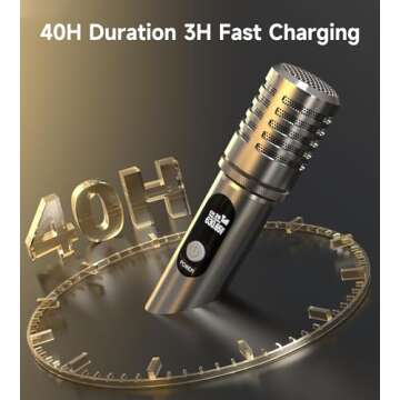 ECHOMUSSY Wireless Microphone with Rechargeable Receiver