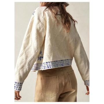 Milumia Women's Zip Cardigan Floral Print Long Sleeve