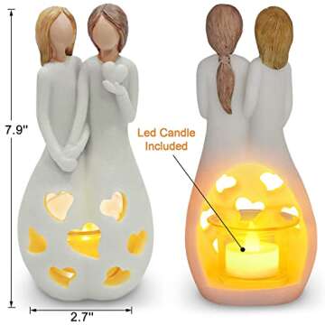 for Sister - Birthday Gifts from Sister, Best Friend Friendship Gifts for Women, Candle Holder W/Fli...