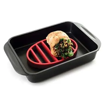 Norpro 405 Oval Silicone Roast Rack, Red 9x6
