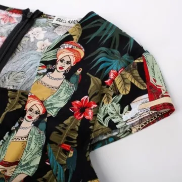 Retro 50s 60s Leaves Pencil Dress for Women