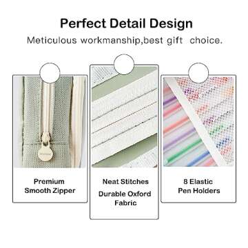 Mickiewicz Pencil Case, Durable Pencil Cases Pouch Box Organizer for School College, Stationary Pen Markers Cases for Teens Students (Green)