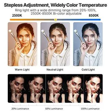 Smartphone Video Rig PICTRON U200 Handheld LED Ring Light Selfie Light Phone Video Stabilizer for Ca...