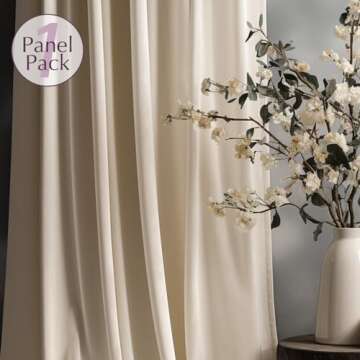 JINCHAN Velvet Curtain for Living Room, Beige Thermal Insulated Luxury Drape for Bedroom 96 Inch Lon...