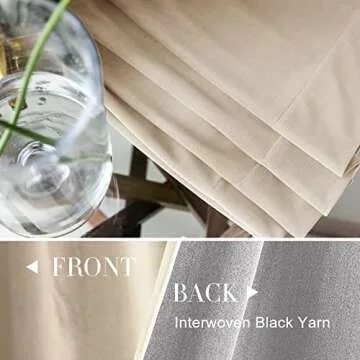 JINCHAN Velvet Curtain for Living Room, Beige Thermal Insulated Luxury Drape for Bedroom 96 Inch Long, Stylish Design Super Soft Privacy Room Darkening Window treatment Rod Pocket 1 Panel, Cream Beige