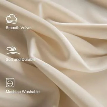 JINCHAN Velvet Curtain for Living Room, Beige Thermal Insulated Luxury Drape for Bedroom 96 Inch Long, Stylish Design Super Soft Privacy Room Darkening Window treatment Rod Pocket 1 Panel, Cream Beige