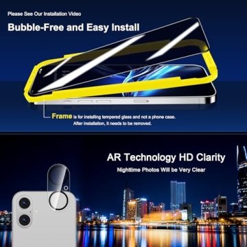 QHOHQ for iPhone 16 Plus Privacy Screen Protector + Camera Lens Protector, [Military Grade Shatterproof], Top 9H+ Anti Spy Glass, Full Edge Coverage, Ultra Durable, with Installation Tool [3+3 Pack]