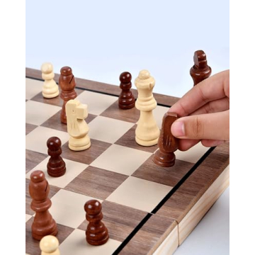 Buy 15" Wooden Chess Set | Magnetic Board for All Ages