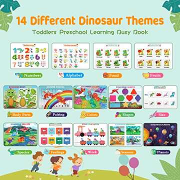 Montessori Busy Book for Toddlers,Dinosaur Themes Quiet Book for Kids,Preschool Learning Activities ...