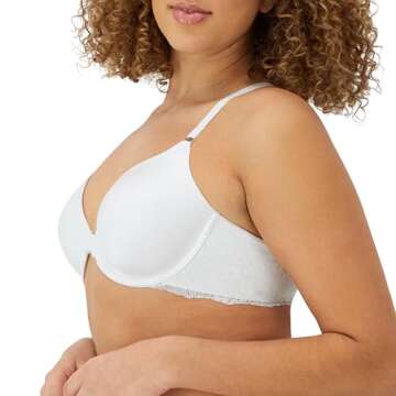 Maidenform womens One Fab Fit Full Coverage Lightly Padded Racerback Underwire T-shirt 07112 bras, W...