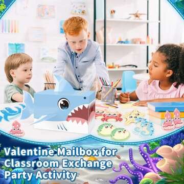 LIKAJON Valentines Cards and Mailbox for Kids with 48 Valentines Greeting Cards, 3D Valentine's Day ...