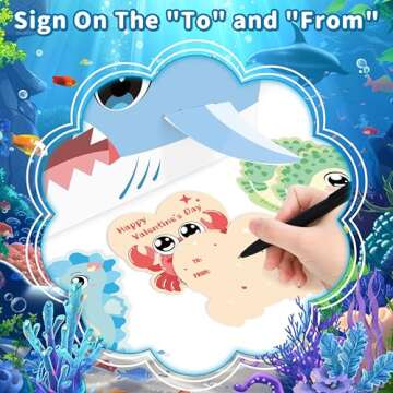 LIKAJON Valentines Cards and Mailbox for Kids with 48 Valentines Greeting Cards, 3D Valentine's Day Shark Card Box for School Classroom Boys Girls Classmates Gifts Exchange, Valentines Party Supplies