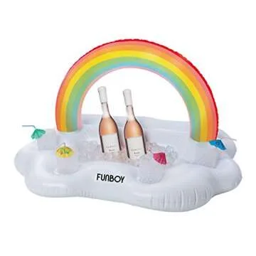 FUNBOY Giant Inflatable Rainbow Cloud Drink Holder, Luxury Floating Bar Accessory for Pool Parties and Entertainment, Floating Drink Holder