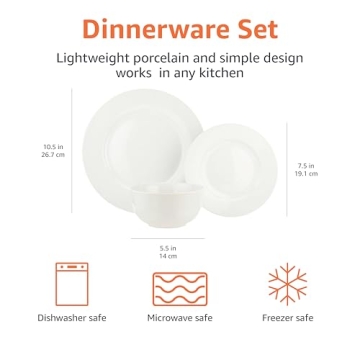 Amazon Basics 18-Piece Dinnerware Set for 6