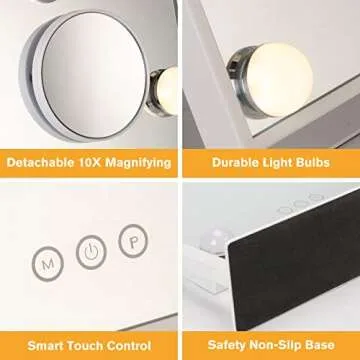 HUONUL Vanity Mirror with Lights - Dimmable Mirror for Makeup