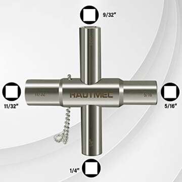 HAUTMEC 4 Way Sillcock Water Key Set - 2 Pack for Versatile Water Access