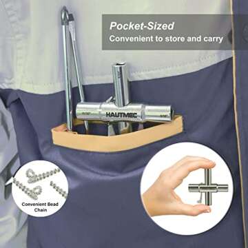 HAUTMEC 4 Way Water Key Set | Durable 2 Pack Sillcock Keys