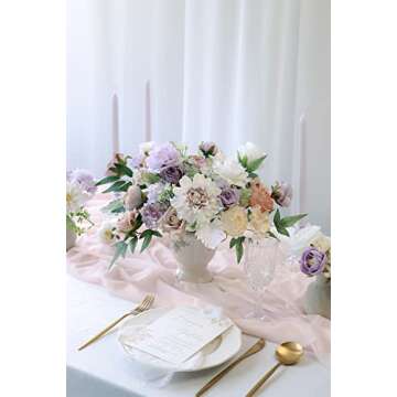 Udoula Lavender Artificial Flowers Combo Pack, Lilac Wedding Flowers Combo Arrangement for DIY Wedding Bouquets Combo Arrangements Party Bridal baby shower centerpieces
